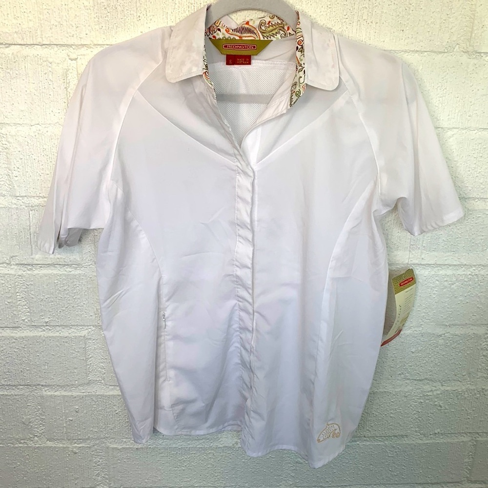 Redington Hiking UPF 30+ Outdoor White Short Sleeve Shirt sz Small